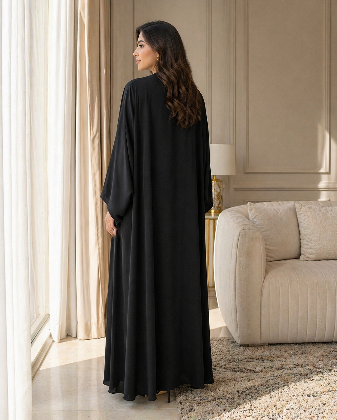 Noir Lace Elegance Abaya