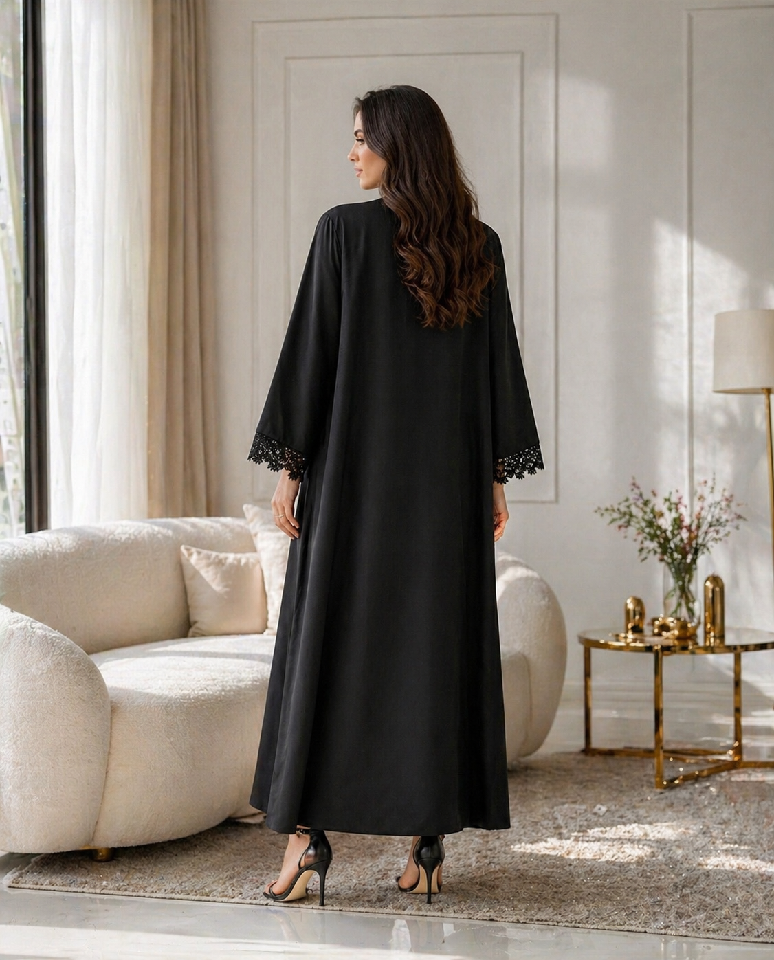 Noir Lace Grace Abaya