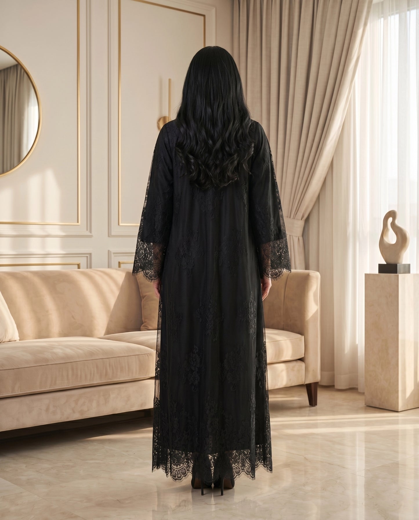 Midnight Lace Layer Abaya