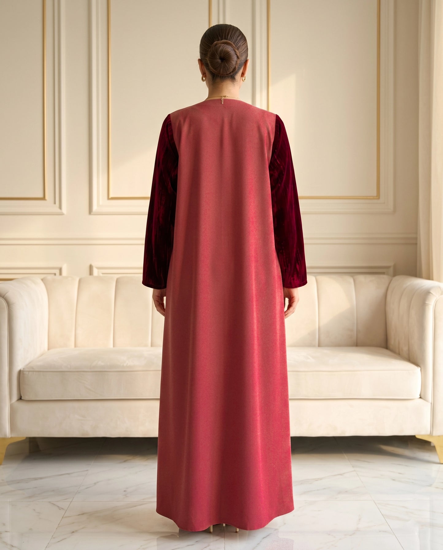 Ruby Luxe Light French Velvet Abaya
