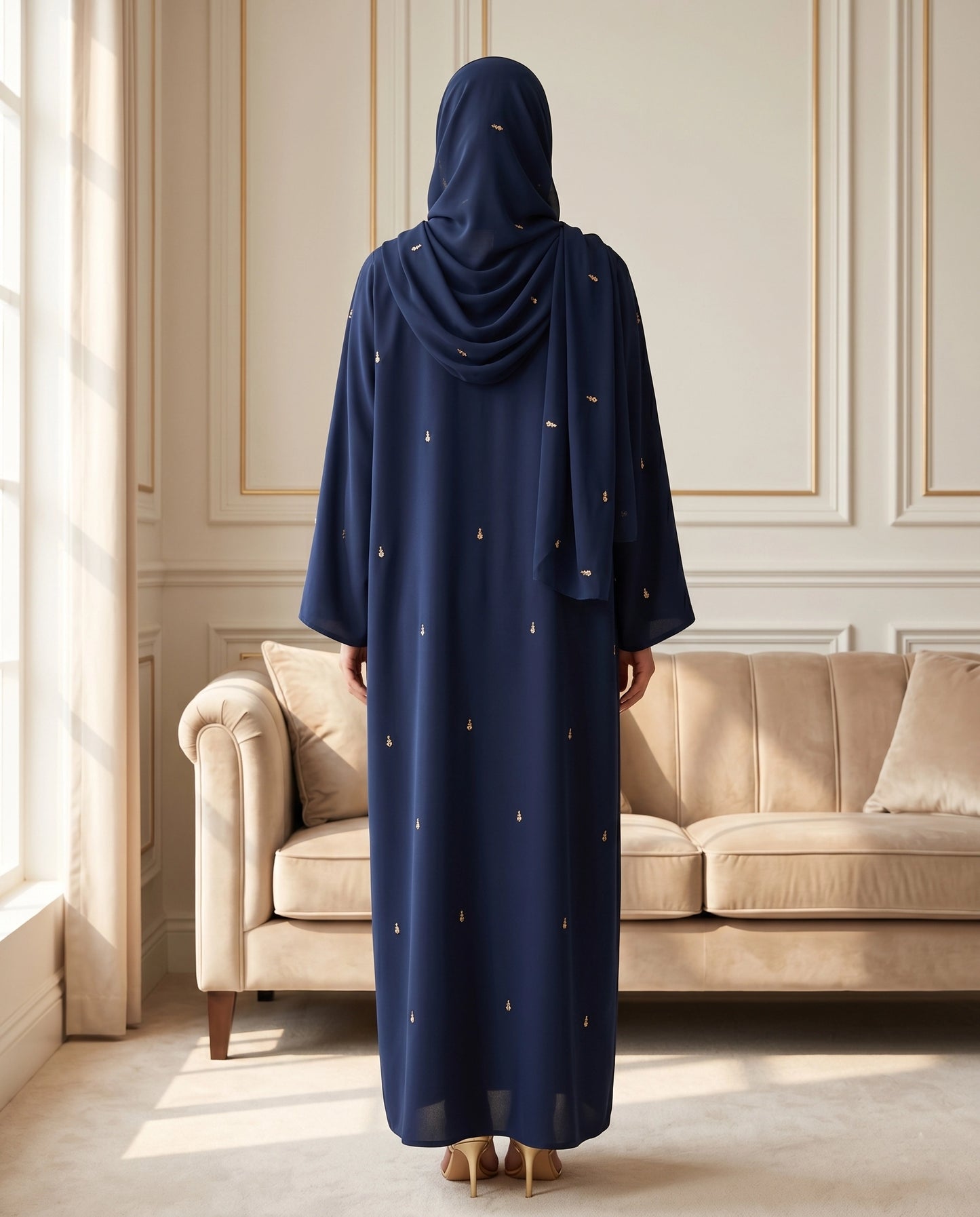 Midnight Grace Korean Crepe Abaya Set