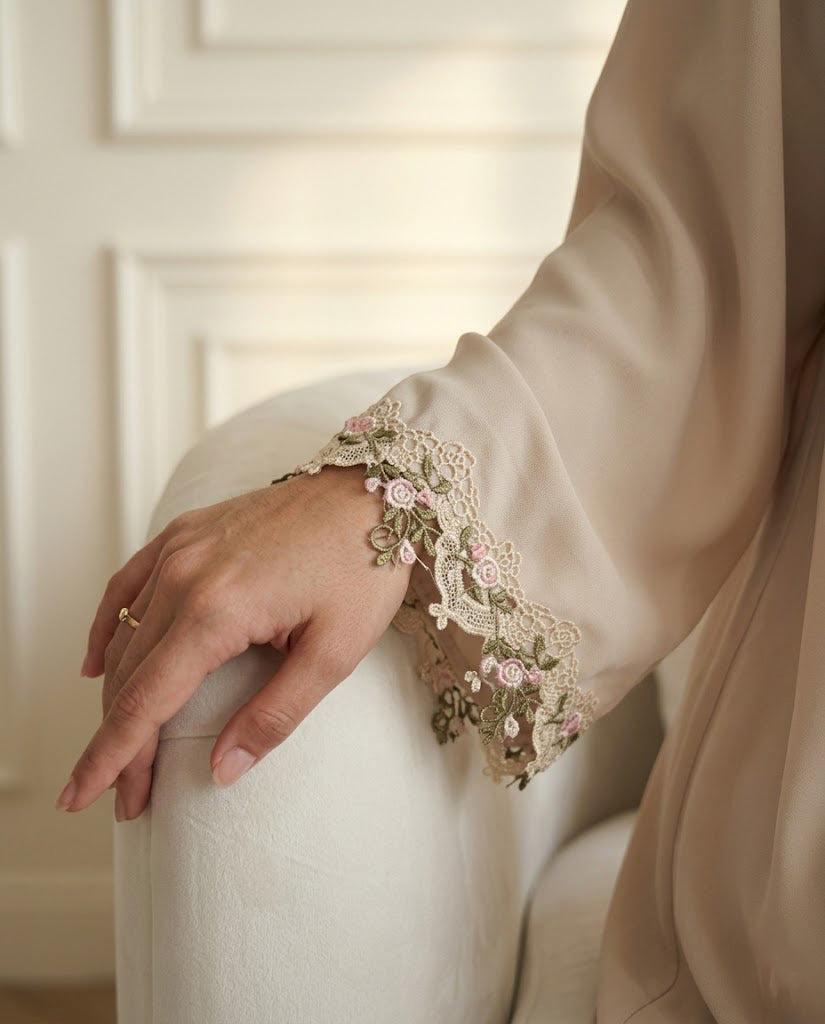 Sand Whisper Lace Abaya