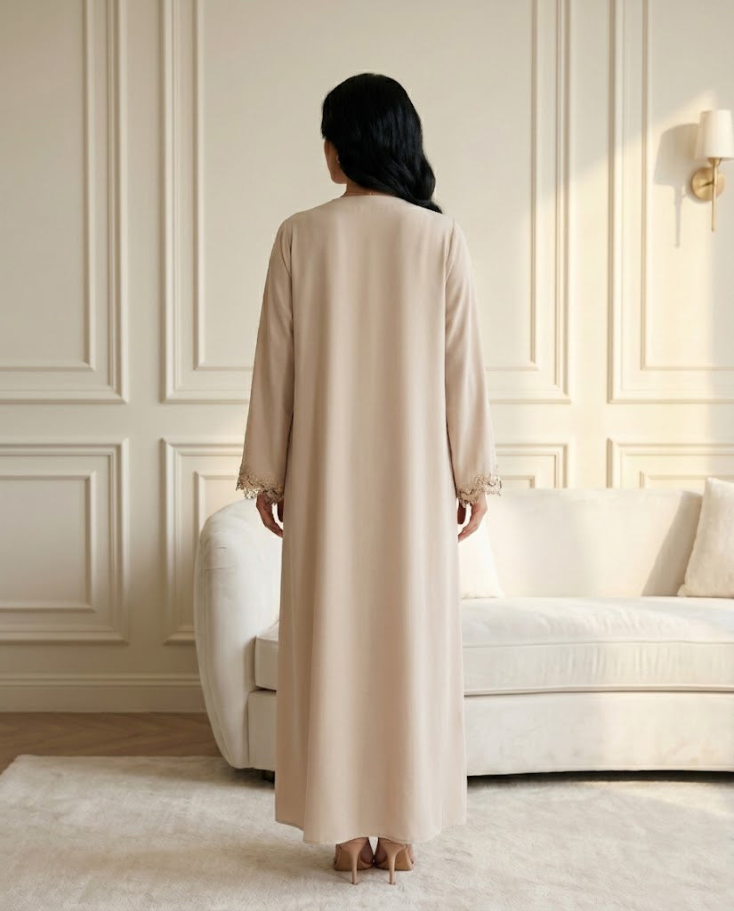 Sand Whisper Lace Abaya