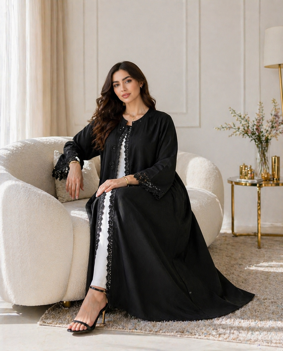 Noir Lace Grace Abaya