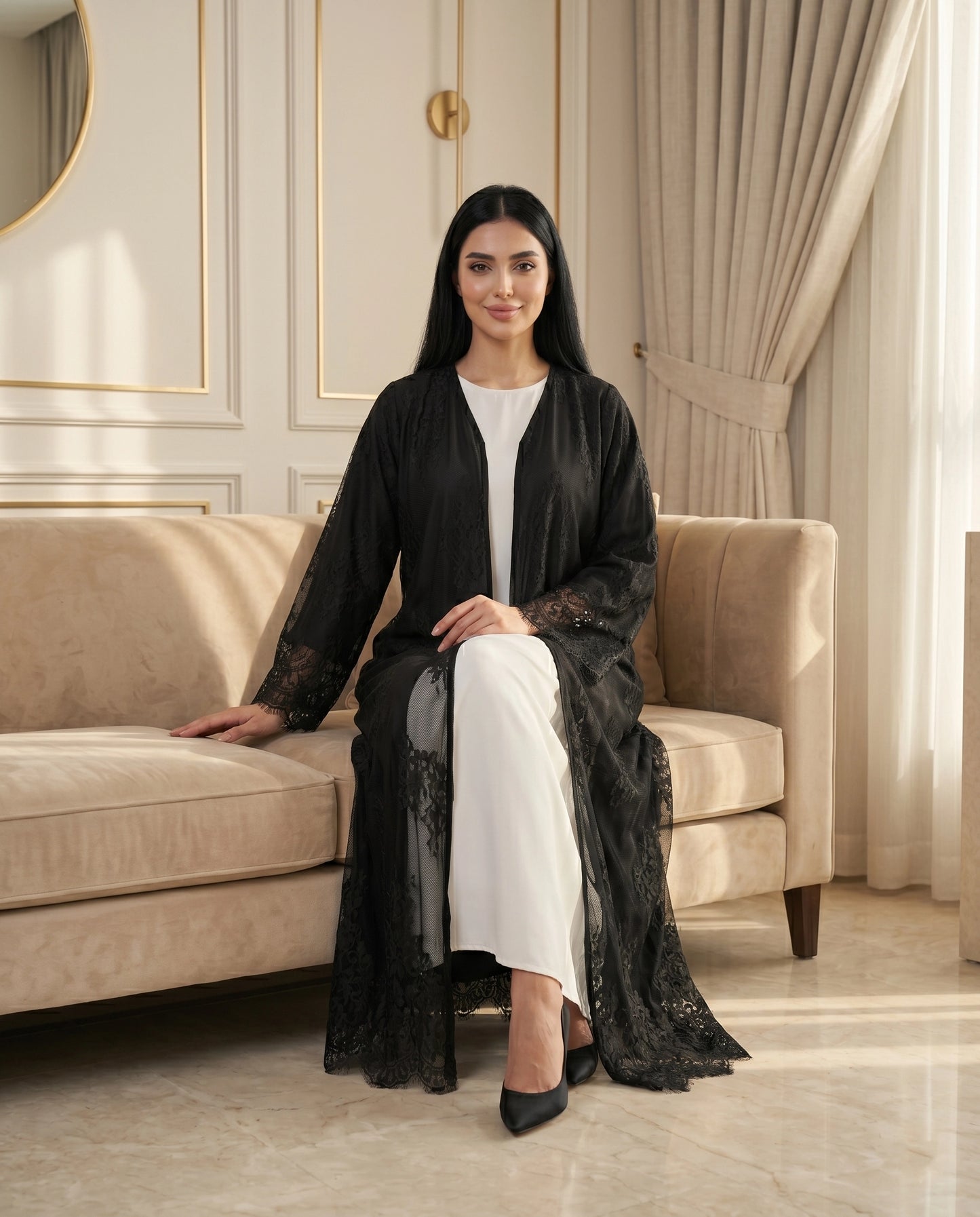 Midnight Lace Layer Abaya
