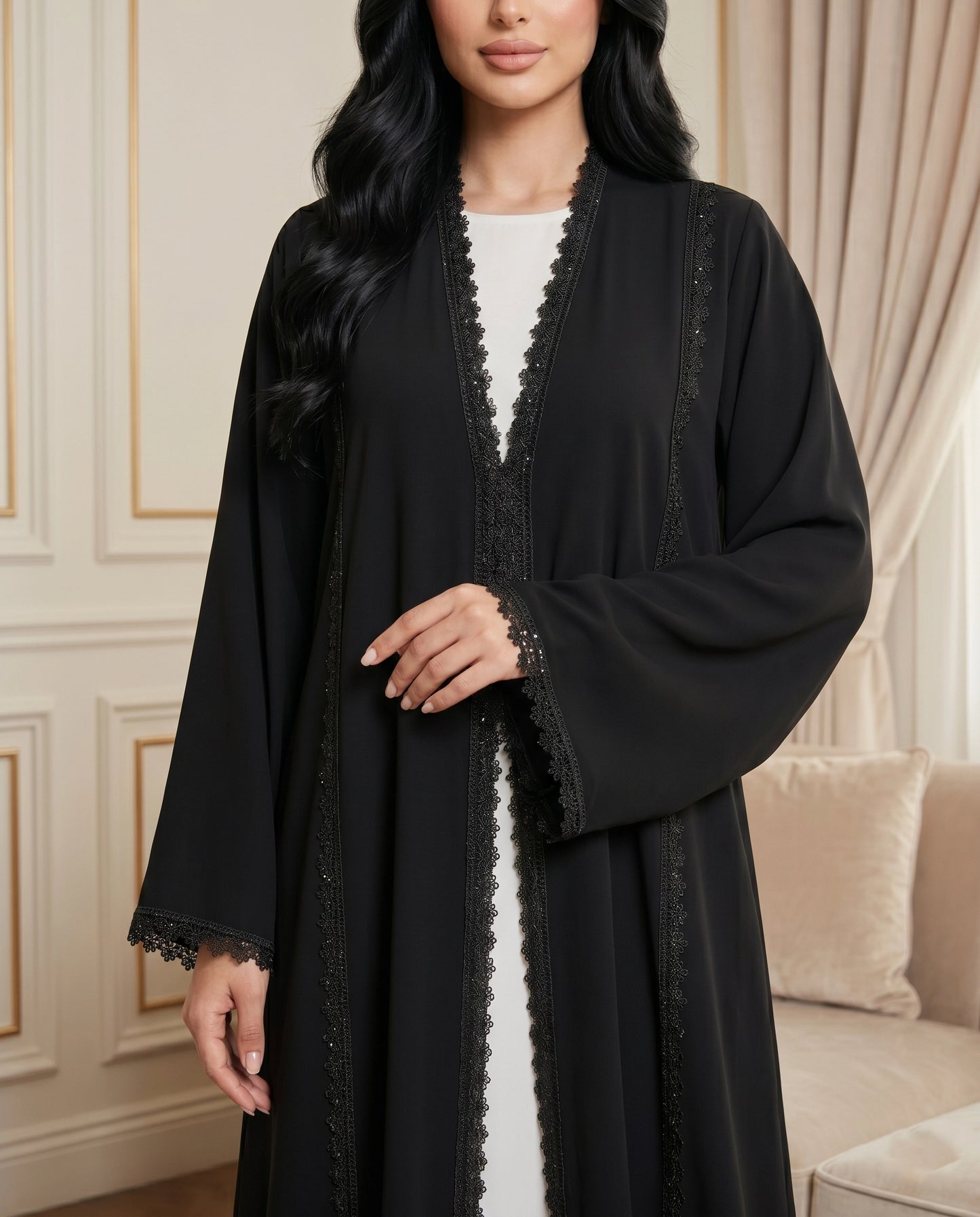 Noir Grace Korean Crepe Abaya