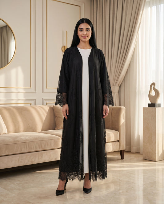 Midnight Lace Layer Abaya