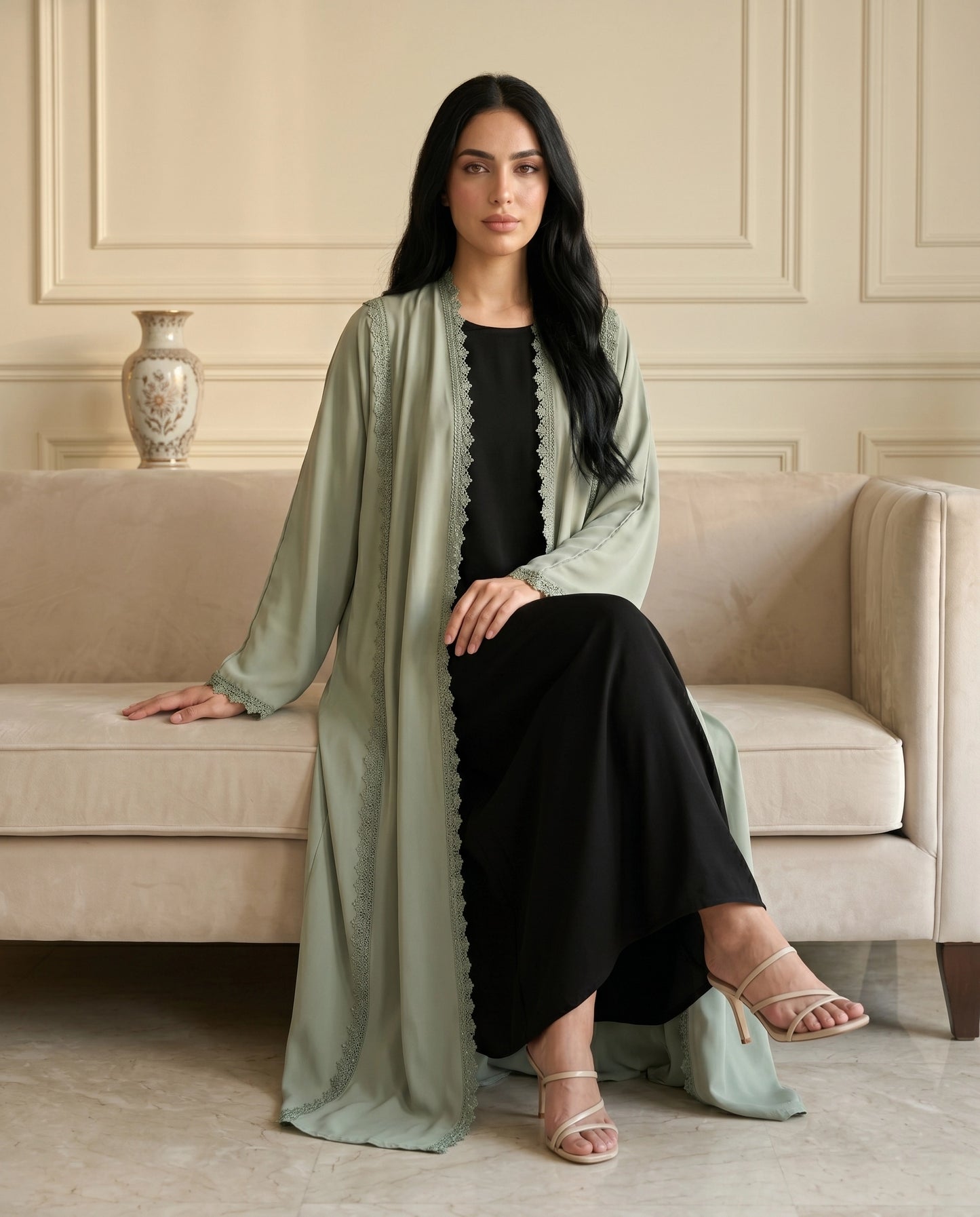 Sage Grace Korean Crepe Abaya