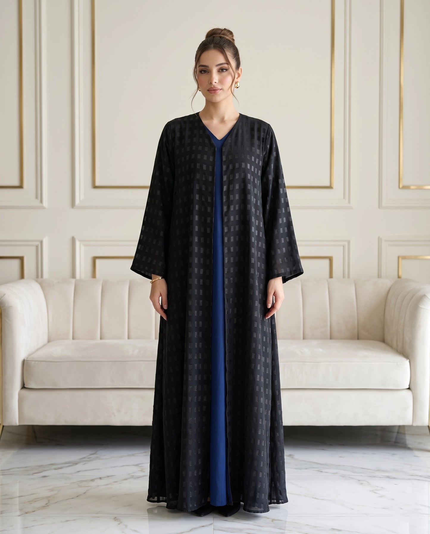 Noir Layered Chiffon Abaya