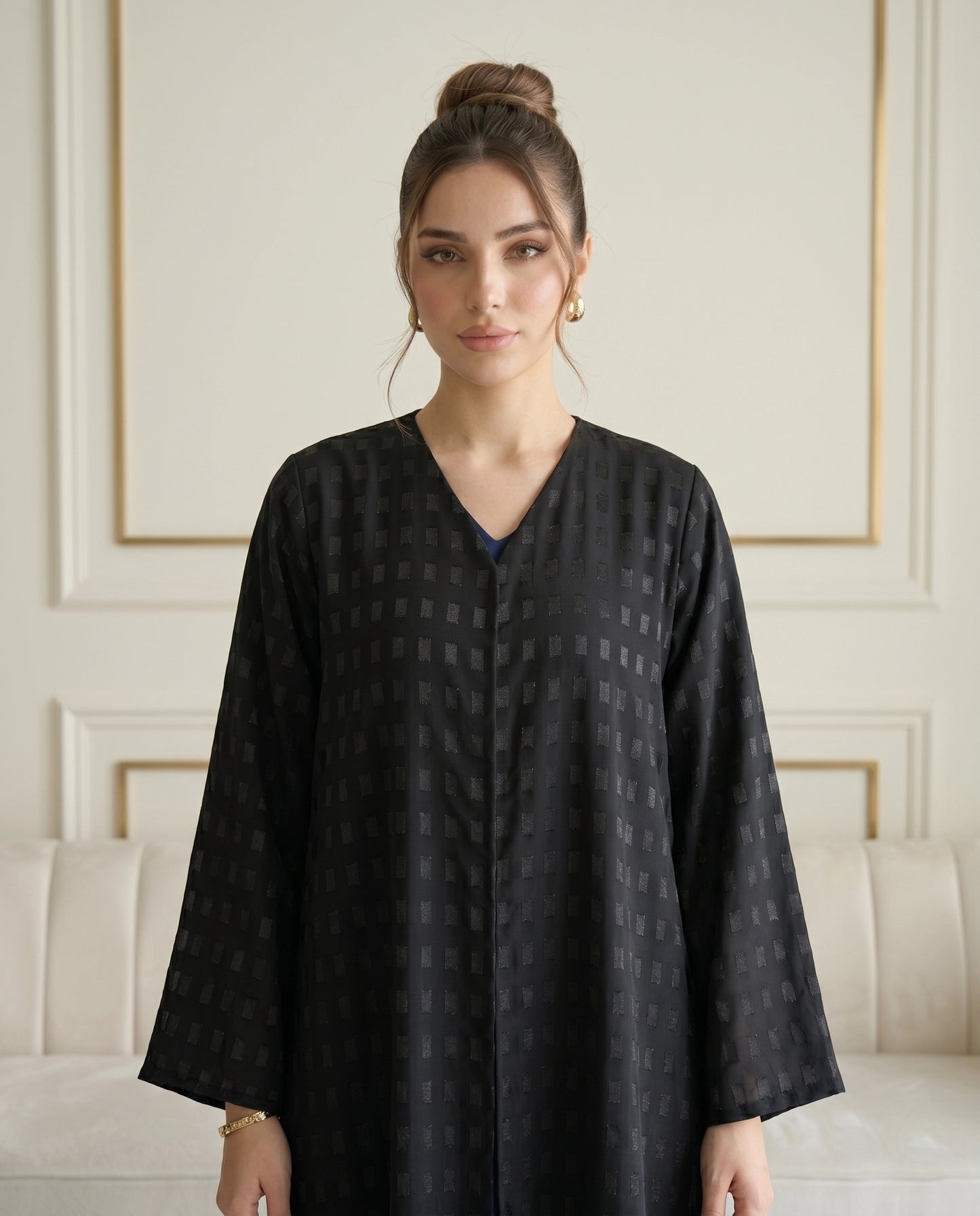 Noir Layered Chiffon Abaya