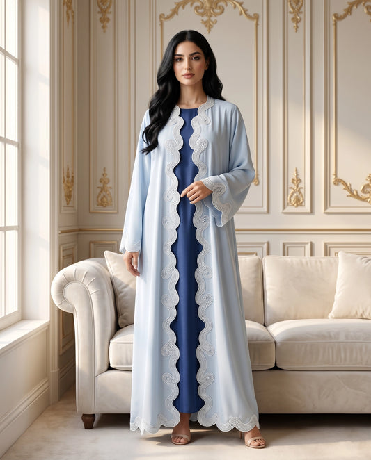 Azure Wave Korean Crepe Abaya