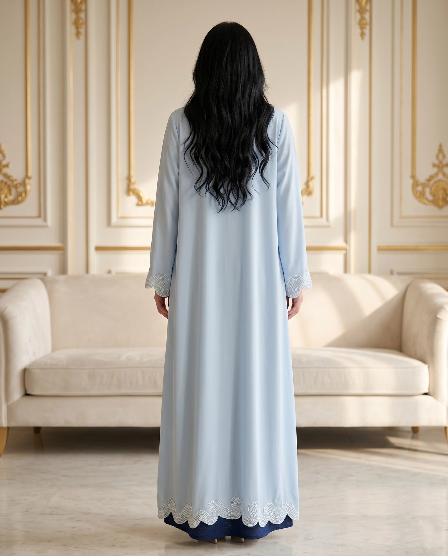 Azure Wave Korean Crepe Abaya