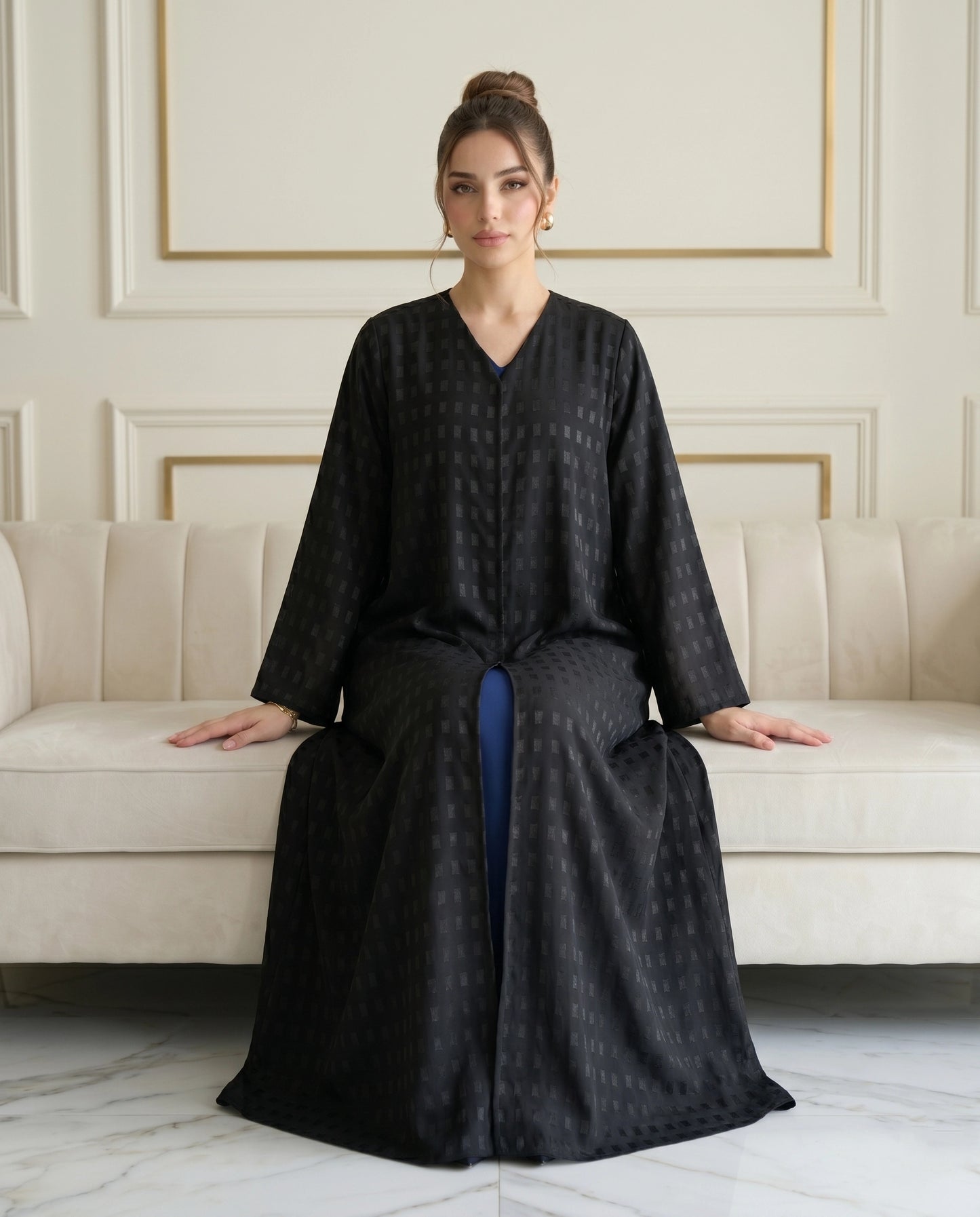 Noir Layered Chiffon Abaya